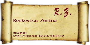 Roskovics Zenina névjegykártya